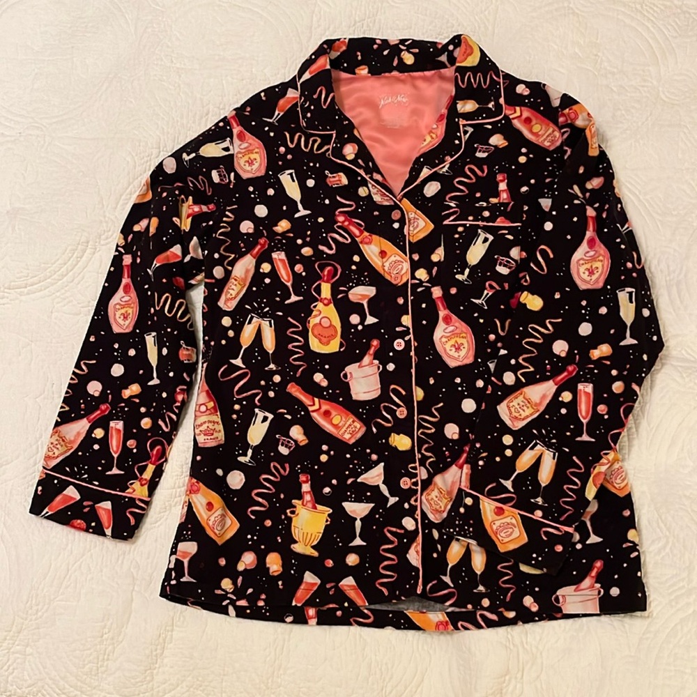 🍾 Nick & Nora 🍾 Champagne Popping pajama sleepwear top - NYE festive!